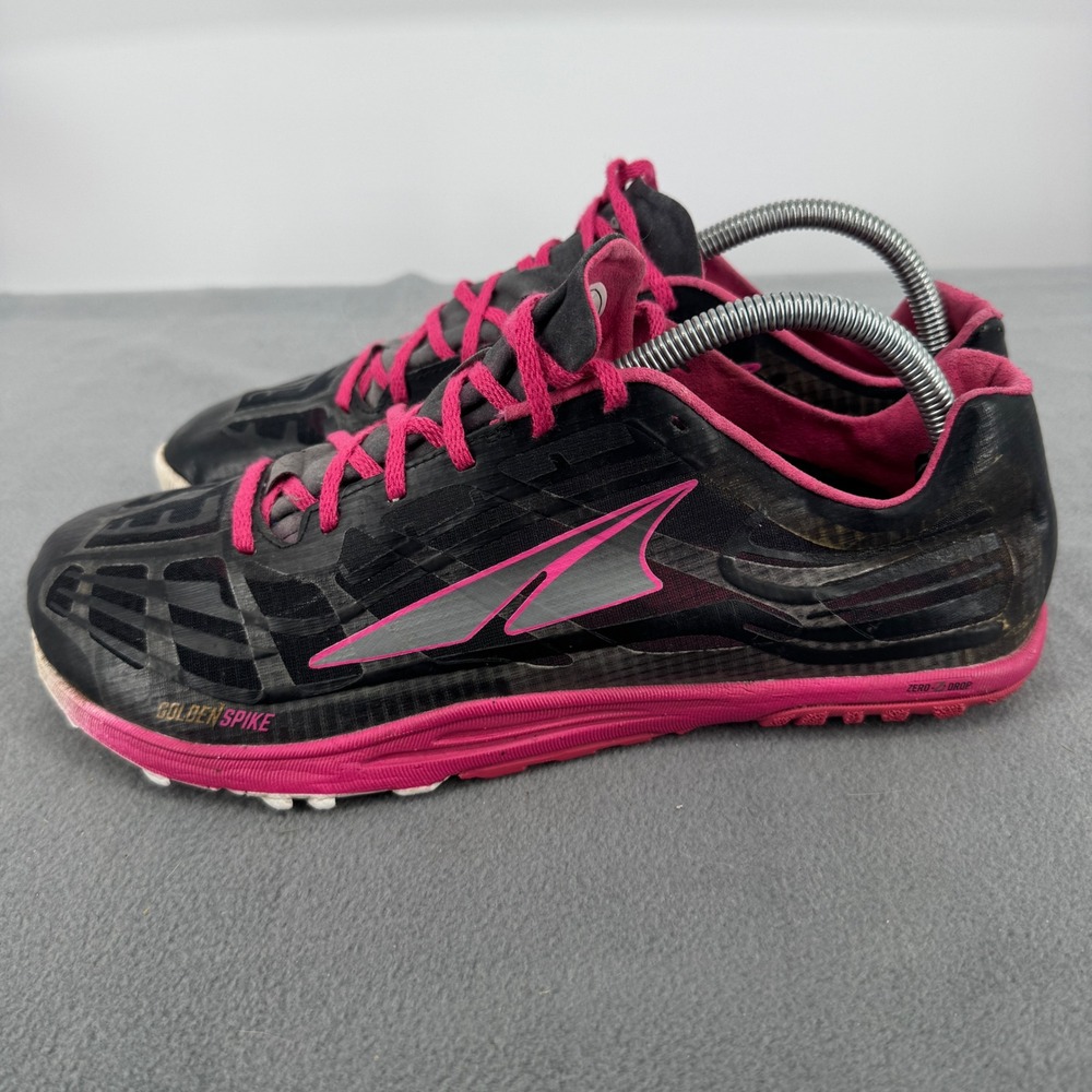 Altra Golden Spike Mens 9.5 Womens 11 XC Track Racing Shoes Black Pink A3621-4